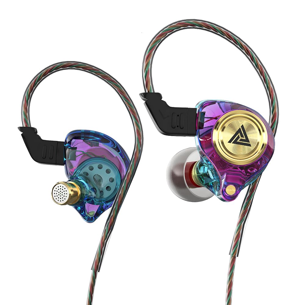 Auriculares para Juegos con Cable Yeabomy Ak3file In-Ear Monitores con Sonido de Graves Profundos Auriculares con Cable HiFi con Controlador Dinámico de 10 mm 1DD IEM para Música, Juegos y Videollamadas (Morado)
