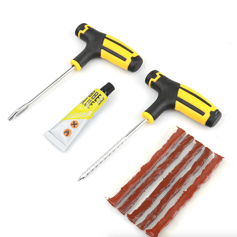 Kit de Reparación de Neumáticos 68pc DIY para Reparación de Neumáticos Planos de Auto, Camión, Motocicleta, Hogar con Parches y Tapones